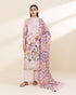 Unstitched Women's Pink Lawn 3 Piece Suit